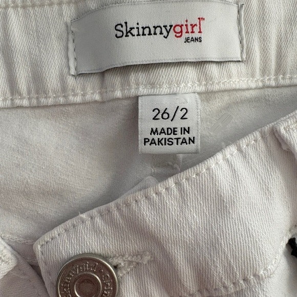 New Skinny Girl Women's Jeans Skinny Ankle Jeans White Denim W/ Blue Stripe 26/2 - Picture 12 of 12